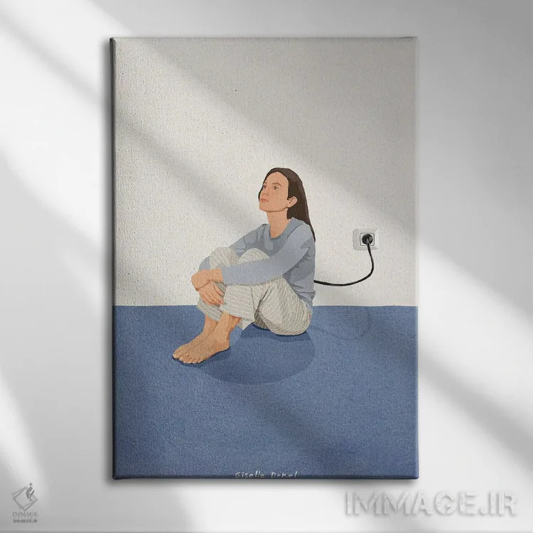 تابلو مینیمال شارژ مجدد اثر گیسل دکل - نمای روبهرو روی دیوار