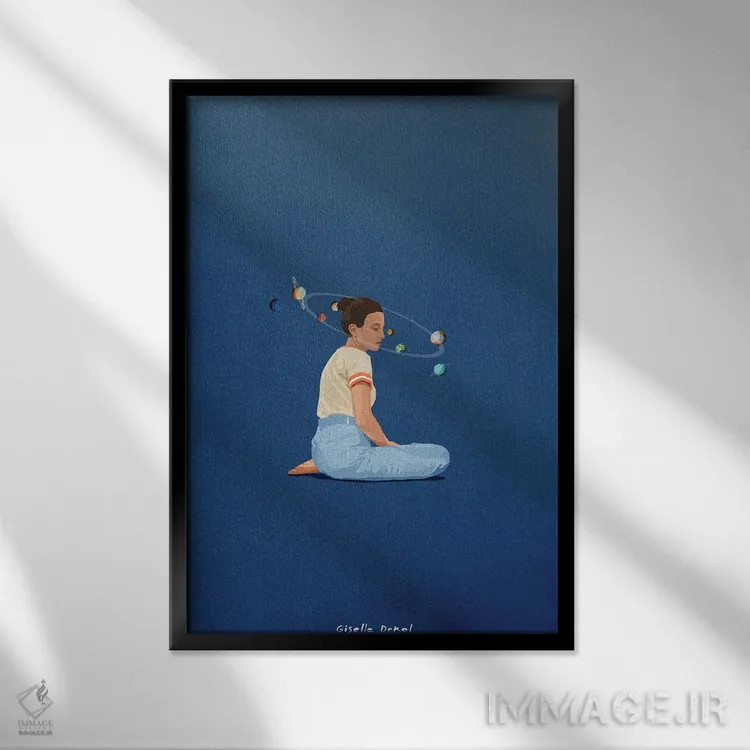 تابلو مینیمال سیستم تک نفره اثر گیسل دکل - نمای قابدار مشکی