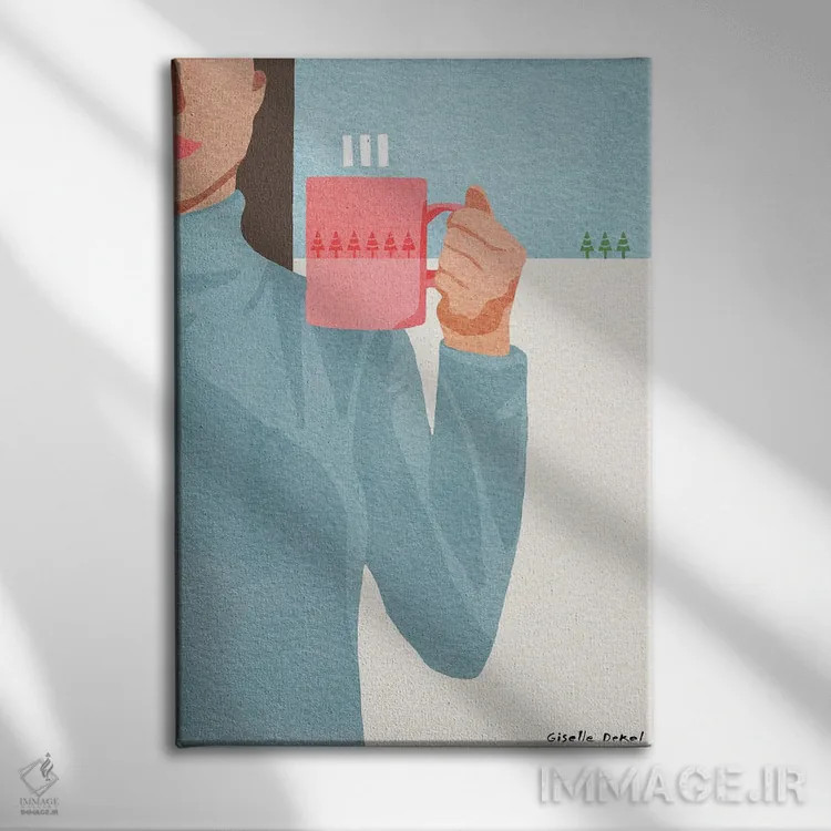 تابلو مینیمال منظره زمستانی اثر گیسل دکل - نمای روبهرو روی دیوار