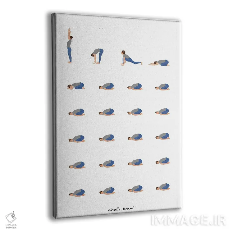تابلو مینیمال روتین یوگا اثر گیسل دکل - نمای پرسپکتیو محصول