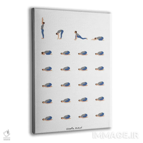 تابلو مینیمال روتین یوگا اثر گیسل دکل - نمای پرسپکتیو محصول