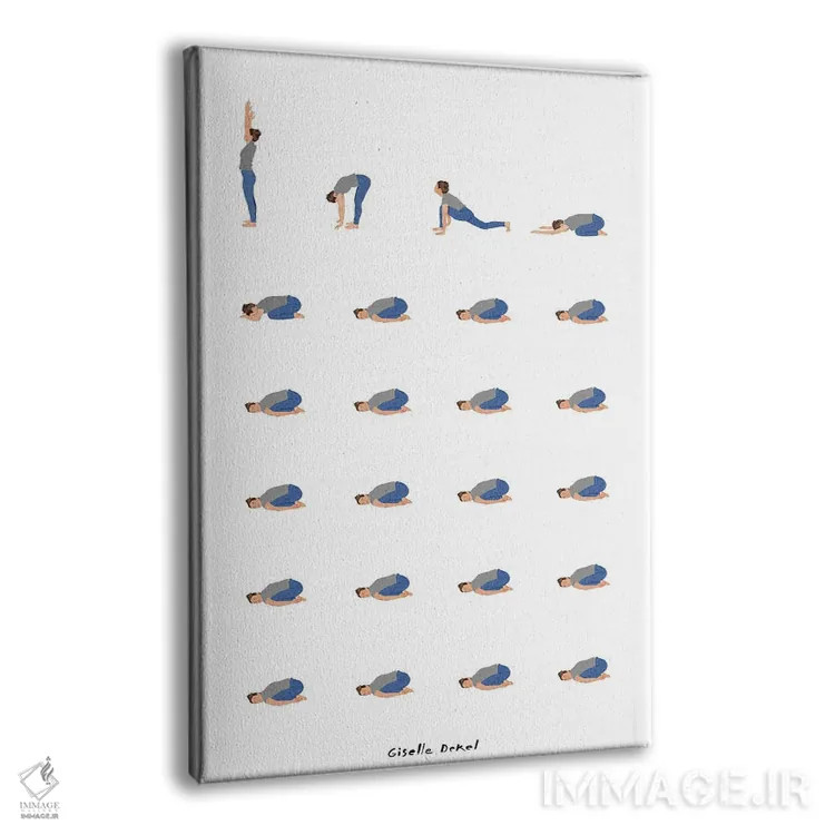 تابلو مینیمال روتین یوگا اثر گیسل دکل - نمای پرسپکتیو محصول