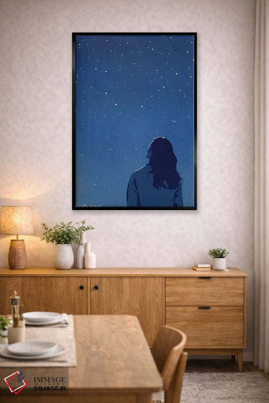تابلو مینیمال شب پرستاره اثر گیسل دکل - D5B