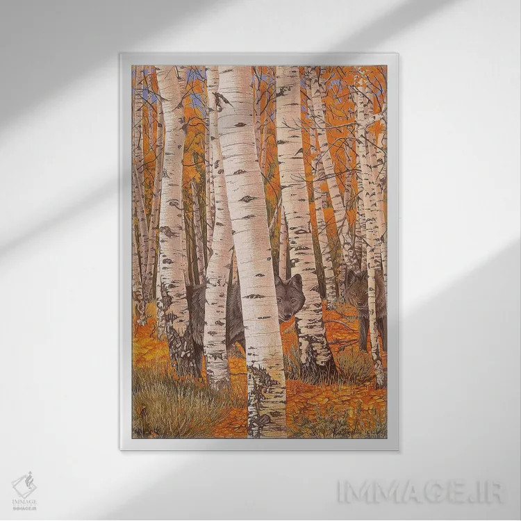 تابلو دکوراتیو چشمان پاییزی اثر گرائیم استیونسون - نمای قابدار سفید