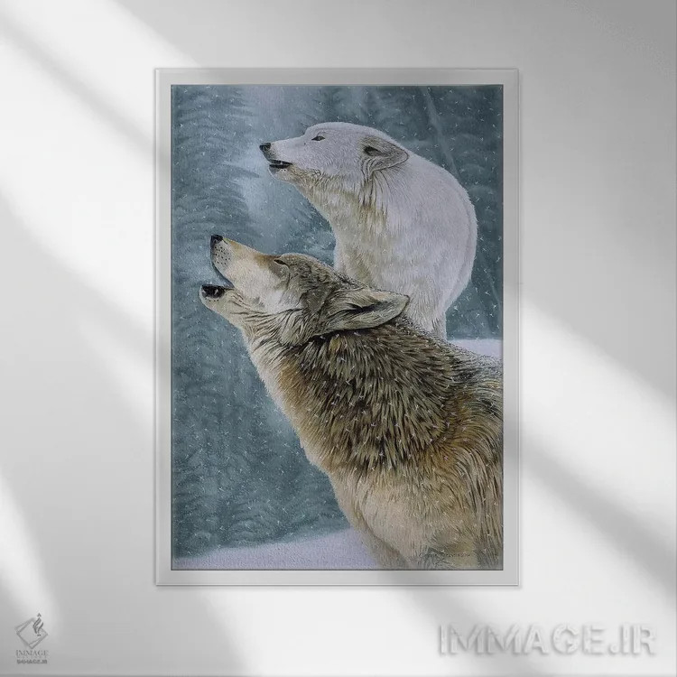 تابلو دکوراتیو ندای طبیعت وحشی اثر گرائیم استیونسون - نمای قابدار سفید