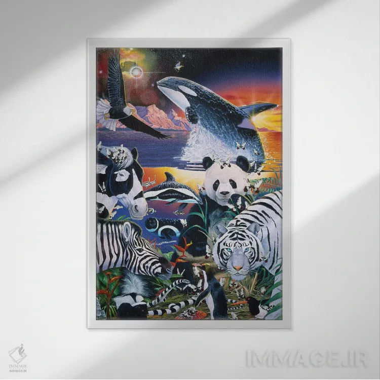 تابلو دکوراتیو آبنوس و عاج اثر گرائیم استیونسون - نمای قابدار سفید