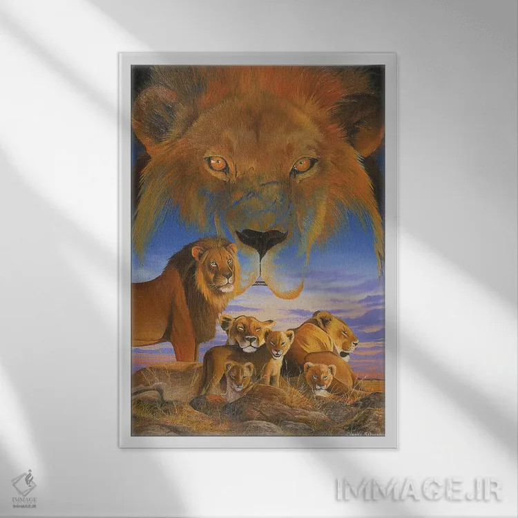 تابلو دکوراتیو صبح ماسایی اثر گرائیم استیونسون - نمای قابدار سفید