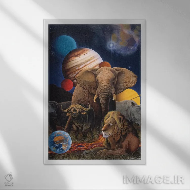 تابلو دکوراتیو هزاره اثر گرائیم استیونسون - نمای قابدار سفید