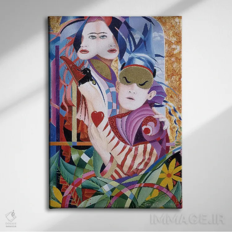 تابلو دکوراتیو دو دلداده اثر گرائیم استیونسون - نمای روبهرو روی دیوار