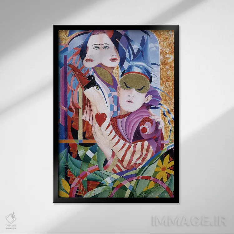 تابلو دکوراتیو دو دلداده اثر گرائیم استیونسون - نمای قابدار مشکی