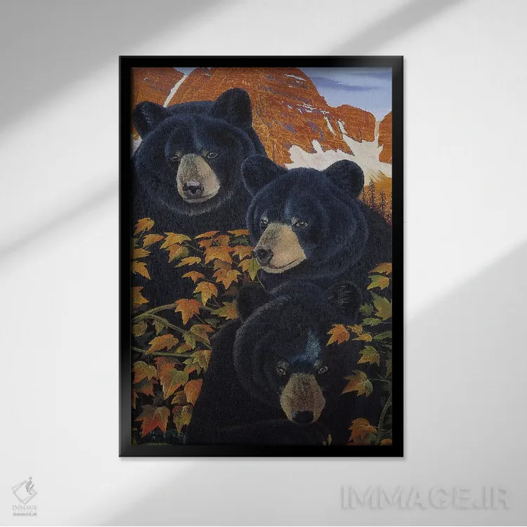 تابلو دکوراتیو سه دردسر اثر گرائیم استیونسون - نمای قابدار مشکی