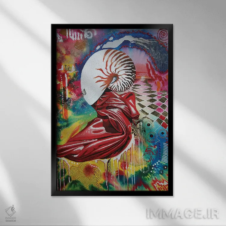 تابلو دکوراتیو زمان فیبوناچی اثر گرائیم استیونسون - نمای قابدار مشکی