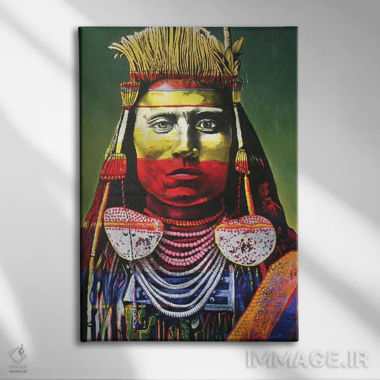 تابلو دکوراتیو رئیس سرخپوست اثر گرائیم استیونسون - نمای روبهرو روی دیوار
