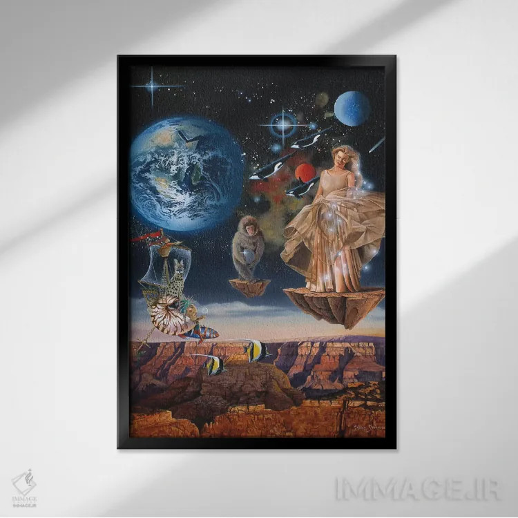 تابلو دکوراتیو مسافران اثر گرائیم استیونسون - نمای قابدار مشکی