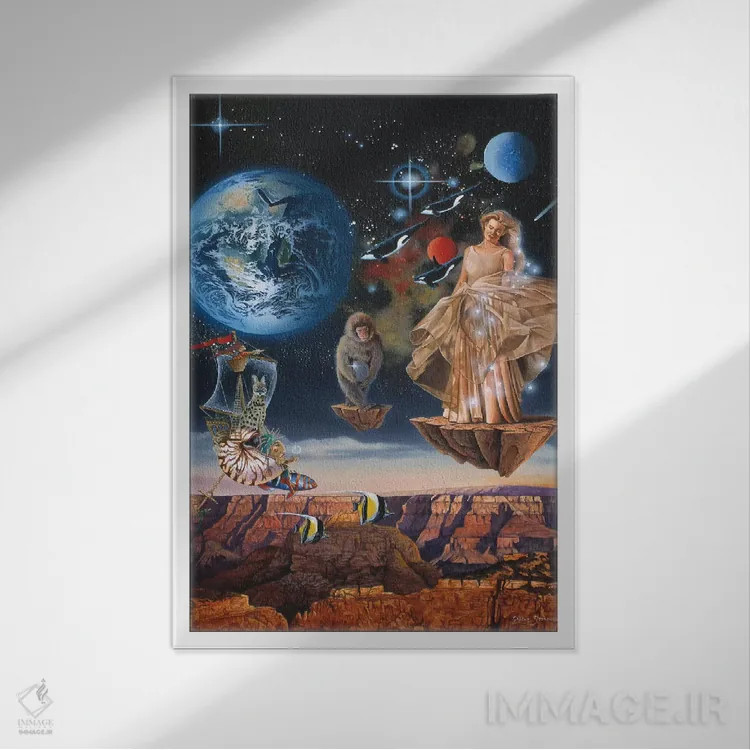 تابلو دکوراتیو مسافران اثر گرائیم استیونسون - نمای قابدار سفید