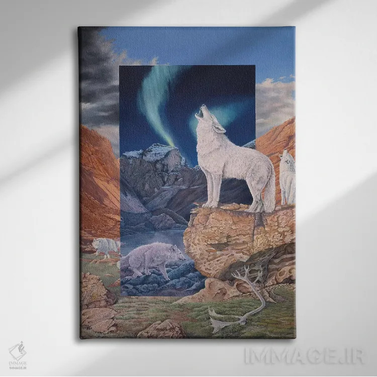 تابلو دکوراتیو ردپاها در شب اثر گرائیم استیونسون - نمای روبهرو روی دیوار