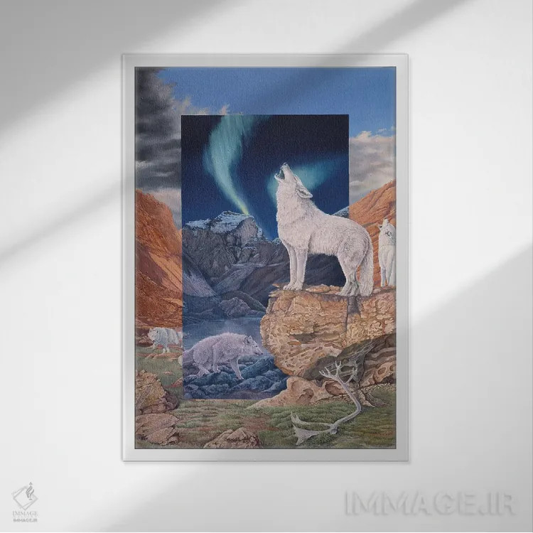 تابلو دکوراتیو ردپاها در شب اثر گرائیم استیونسون - نمای قابدار سفید