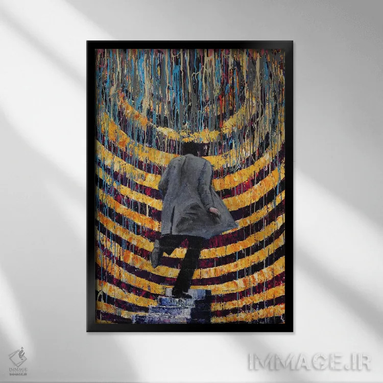 تابلو دکوراتیو پژواک اثر دیوید گیستا - نمای قابدار مشکی