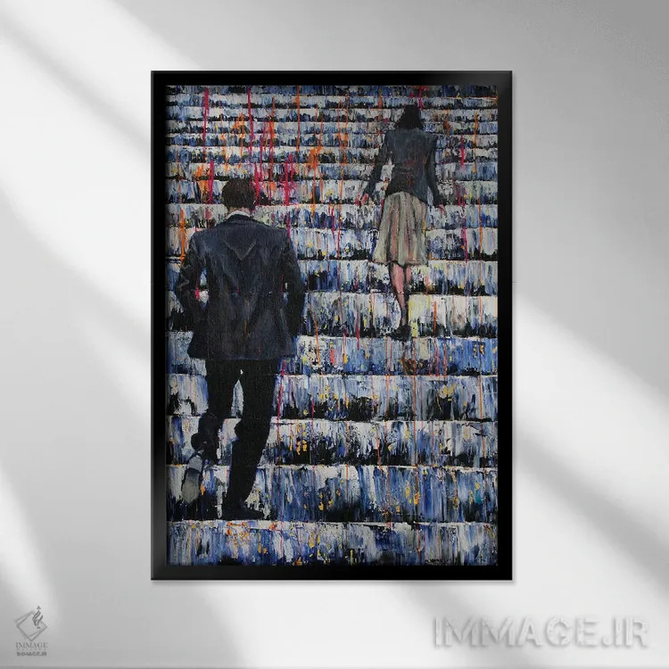 تابلو دکوراتیو ناز و عشوه اثر دیوید گیستا - نمای قابدار مشکی