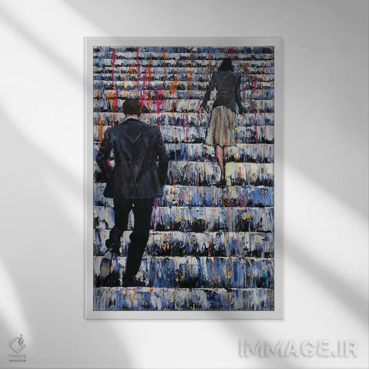 تابلو دکوراتیو ناز و عشوه اثر دیوید گیستا - نمای قابدار سفید