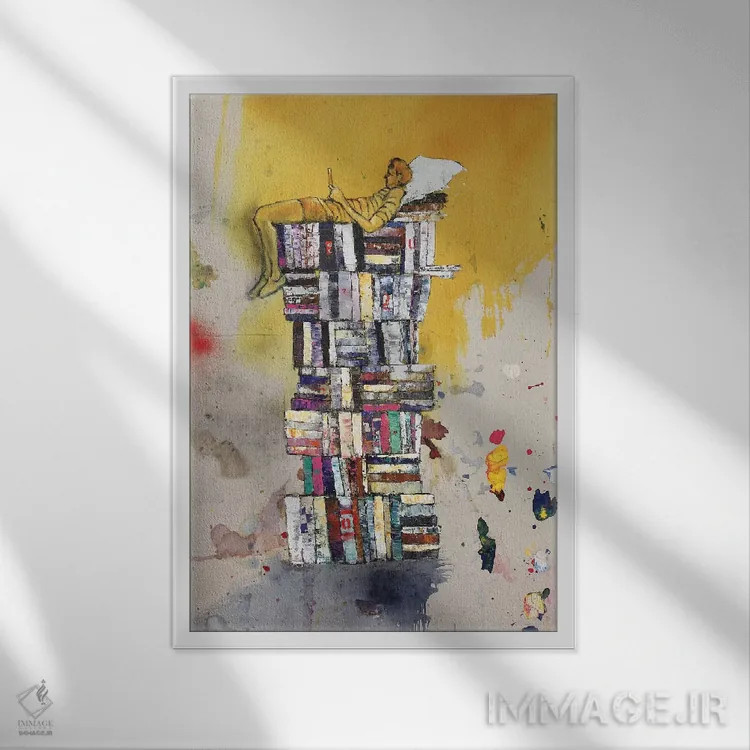 تابلو دکوراتیو حق تنبلی کردن اثر دیوید گیستا - نمای قابدار سفید