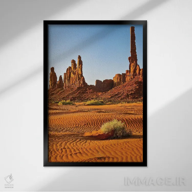 تابلو دکوراتیو Arizona. Monument Valley, Totem,آمریکا، آریزونا، دره بناهای… اثر جورج تئودور - نمای قابدار مشکی