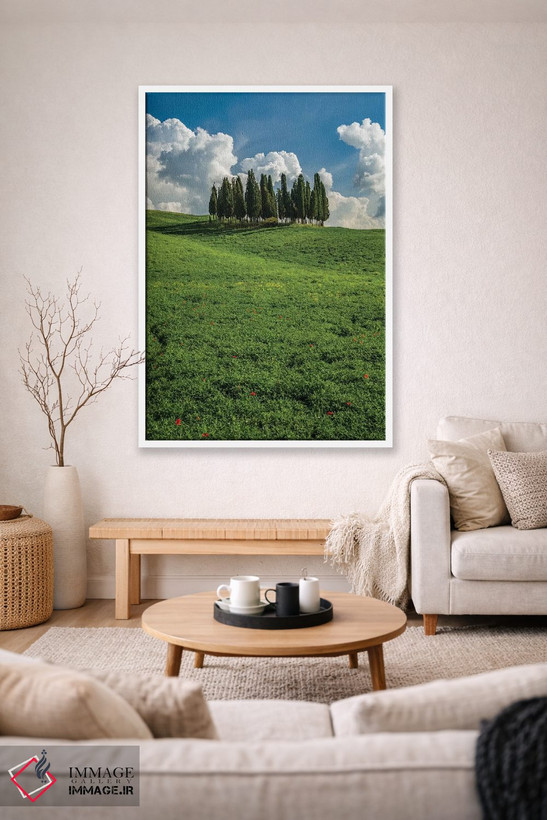 تابلو دکوراتیو Tuscany, Pines hillside,ایتالیا، توسکانی، دامنه کاج ها اثر جورج تئودور - D1W