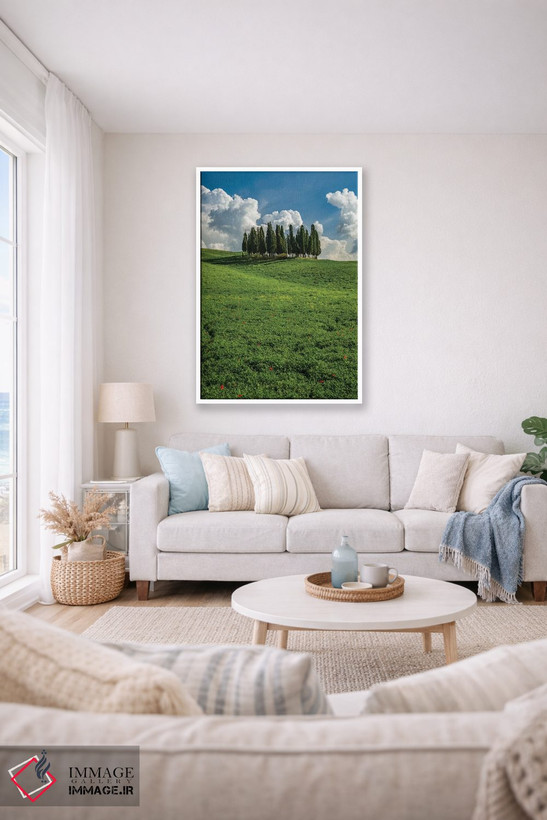 تابلو دکوراتیو Tuscany, Pines hillside,ایتالیا، توسکانی، دامنه کاج ها اثر جورج تئودور - D2W