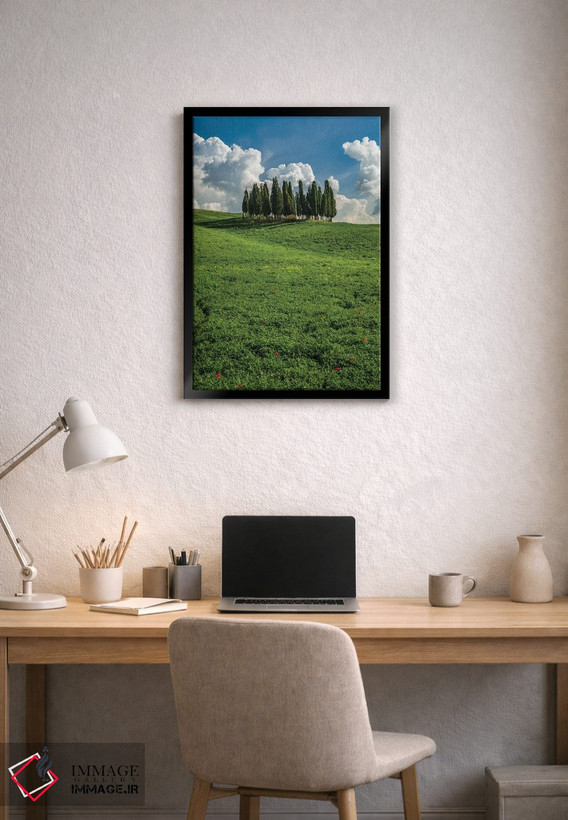 تابلو دکوراتیو Tuscany, Pines hillside,ایتالیا، توسکانی، دامنه کاج ها اثر جورج تئودور - D3B