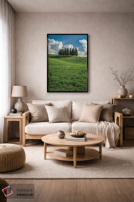 تابلو دکوراتیو Tuscany, Pines hillside,ایتالیا، توسکانی، دامنه کاج ها اثر جورج تئودور - D5B