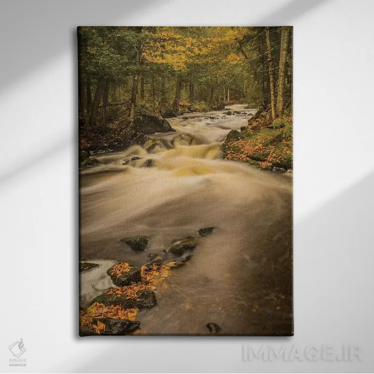 تابلو دکوراتیو Michigan, Fall Colors, Stream,آمریکا، میشیگان، رنگ های پایی… اثر جورج تئودور - نمای روبهرو روی دیوار