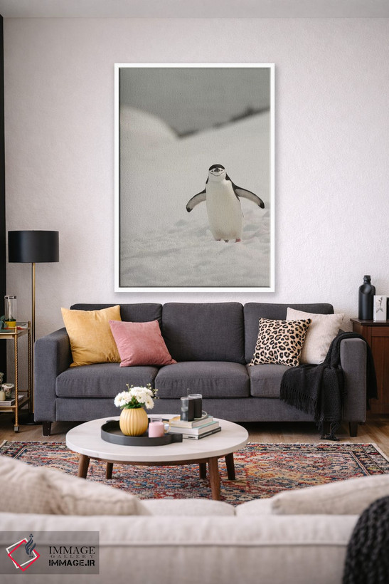 تابلو دکوراتیو Chinstrap, Penguin,جنوبگان، پنگوئن چانه بند اثر جورج تئودور - D1W