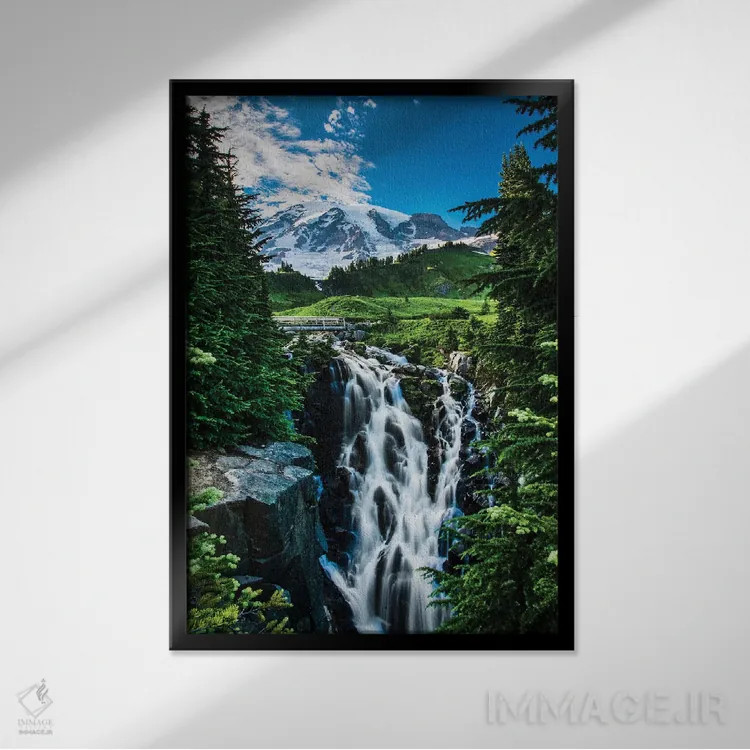 تابلو دکوراتیو Washington State, Mount Rainier National Park, Mount Rainie… اثر جورج تئودور - نمای قابدار مشکی