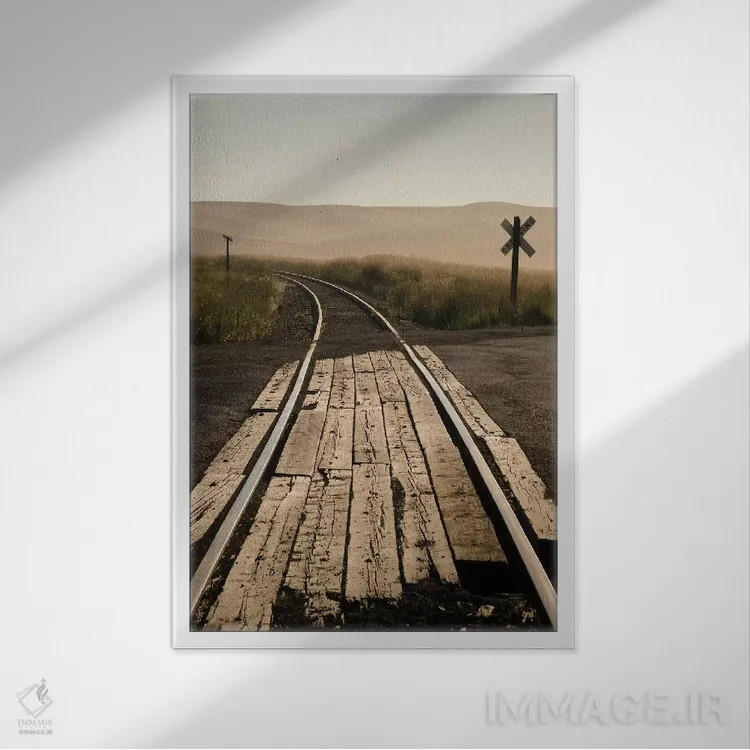 تابلو دکوراتیو Washington State, Palouse, Railroad, tracks,آمریکا، ایالت و… اثر جورج تئودور - نمای قابدار سفید