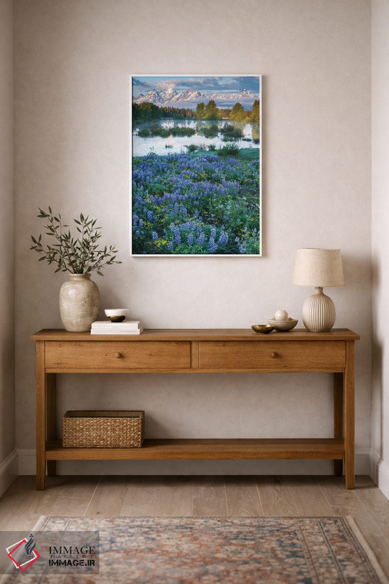 تابلو دکوراتیو Wyoming. Grand Teton National Park, Tetons, flowers foregro… اثر جورج تئودور - D1W