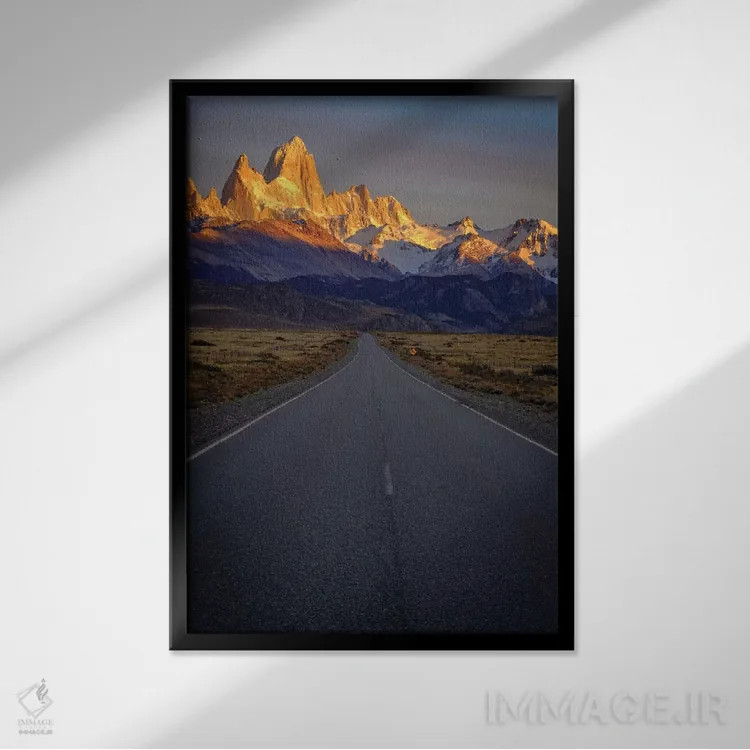 تابلو دکوراتیو Patagonia. Fitz Roy, Highway,آرژانتین، پاتاگونیا، فیتز روی… اثر جورج تئودور - نمای قابدار مشکی