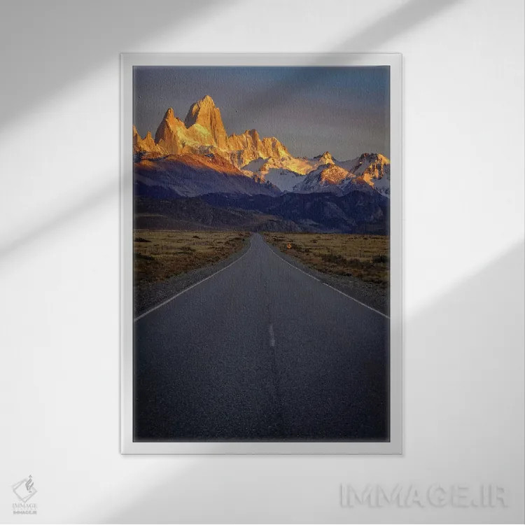 تابلو دکوراتیو Patagonia. Fitz Roy, Highway,آرژانتین، پاتاگونیا، فیتز روی… اثر جورج تئودور - نمای قابدار سفید