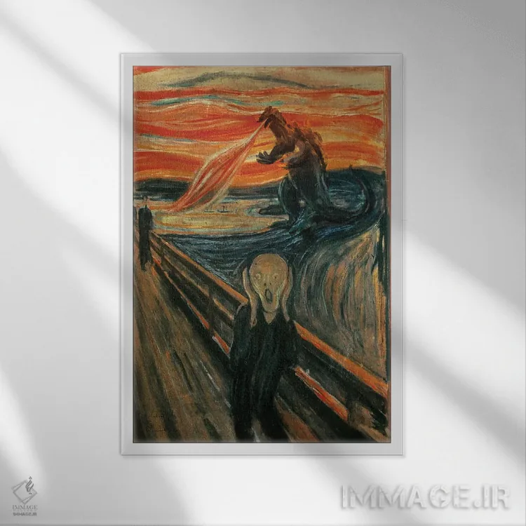 تابلو دکوراتیو جیغ اثر آندریا گاتی - نمای قابدار سفید