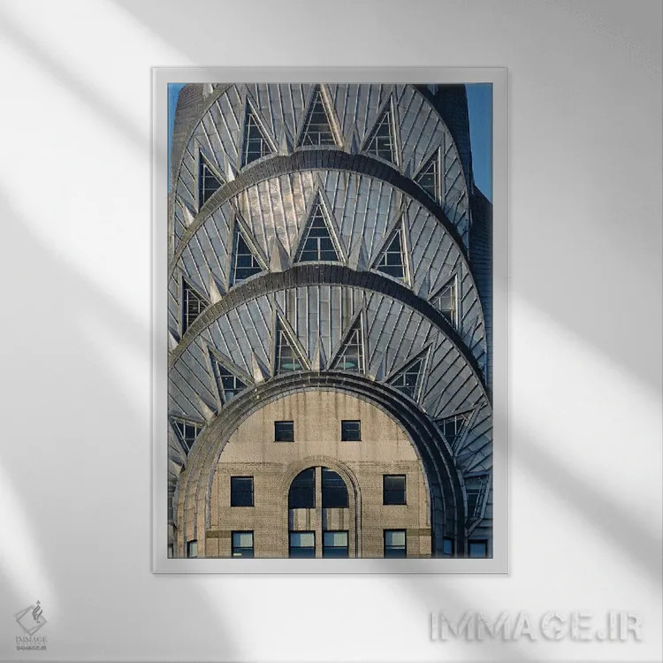 تابلو دکوراتیو ساختمان کرایسلر اثر گرافیتی استودیوها - نمای قابدار سفید