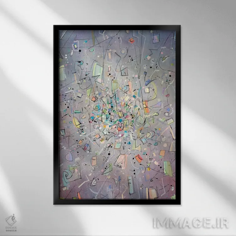 تابلو انتزاعی ابرنواختر ۱ اثر گییرمو آریسمندی - نمای قابدار مشکی
