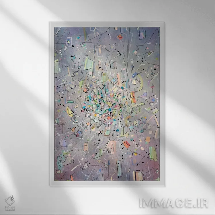 تابلو انتزاعی ابرنواختر ۱ اثر گییرمو آریسمندی - نمای قابدار سفید