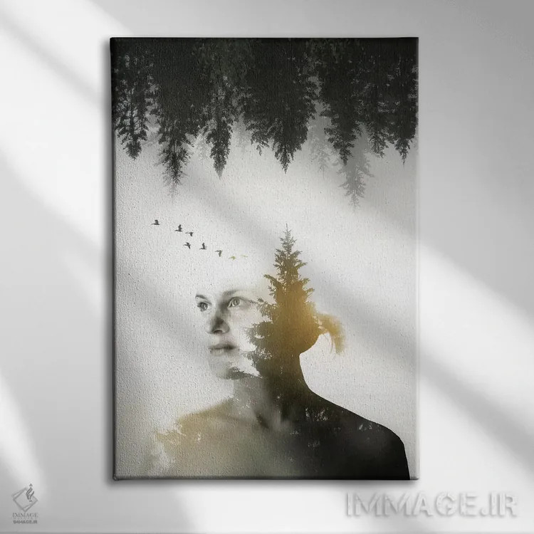 تابلو دکوراتیو روح طبیعت اثر نیکلاس گوستافسون - نمای روبهرو روی دیوار
