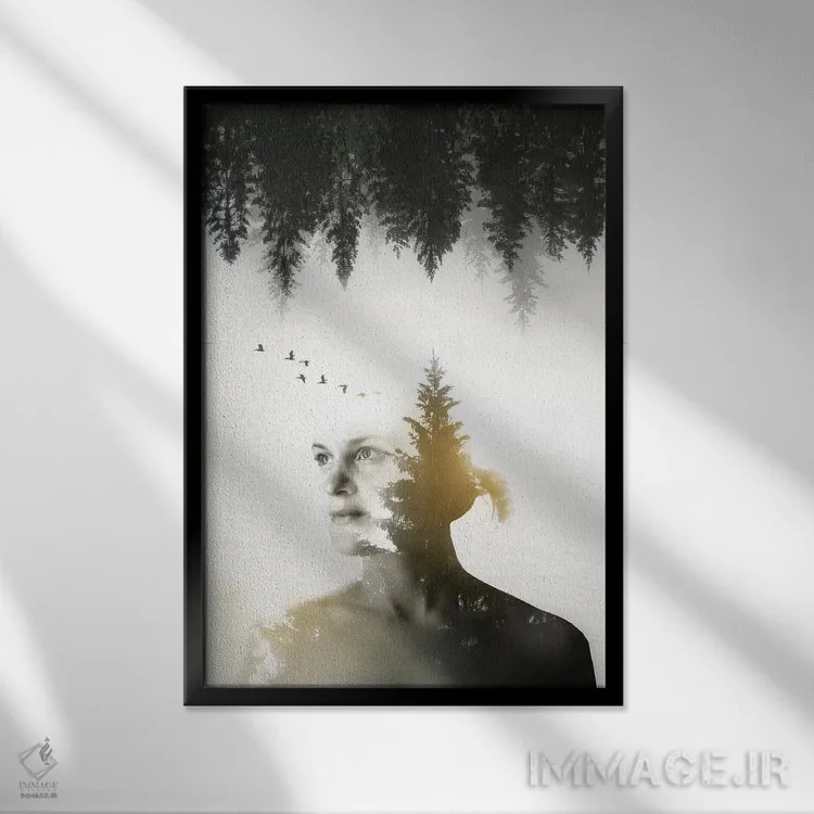 تابلو دکوراتیو روح طبیعت اثر نیکلاس گوستافسون - نمای قابدار مشکی