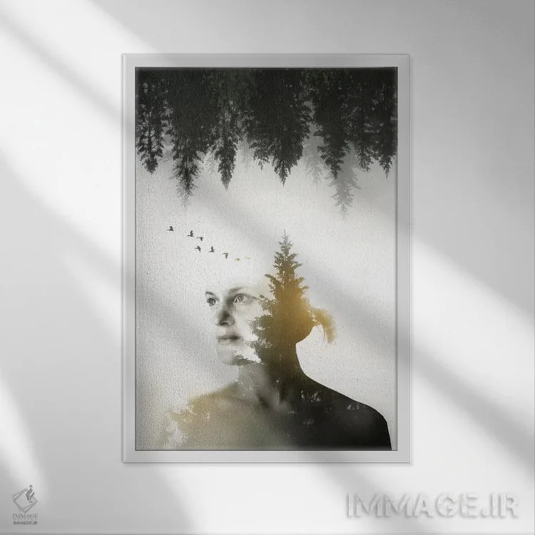 تابلو دکوراتیو روح طبیعت اثر نیکلاس گوستافسون - نمای قابدار سفید