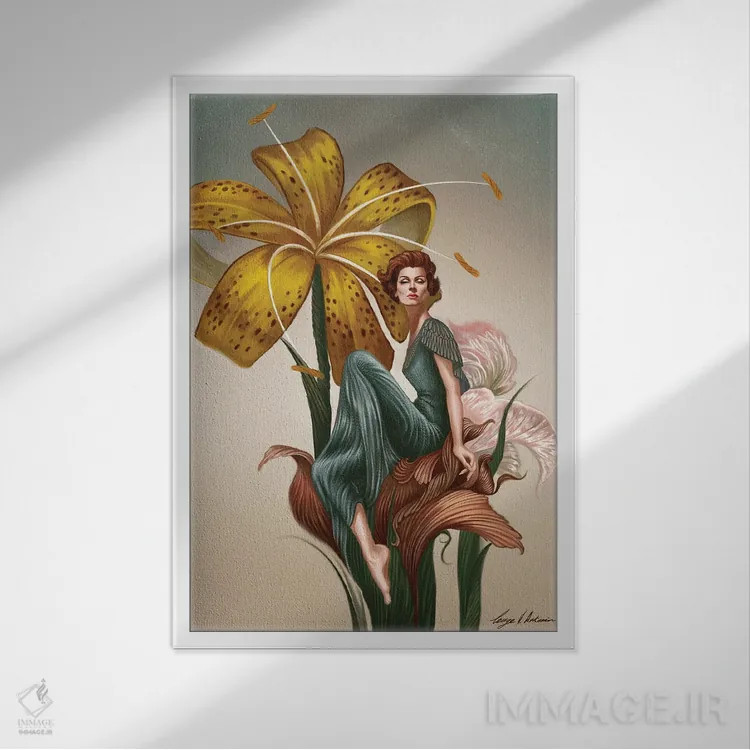 تابلو دکوراتیو مارلا در باغ عدن اثر جورج وی. آنتونیـو - نمای قابدار سفید