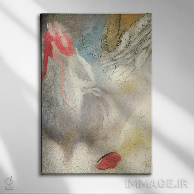 تابلو انتزاعی بخش فرشته ۱ اثر گابریلا ویارریل - نمای روبهرو روی دیوار