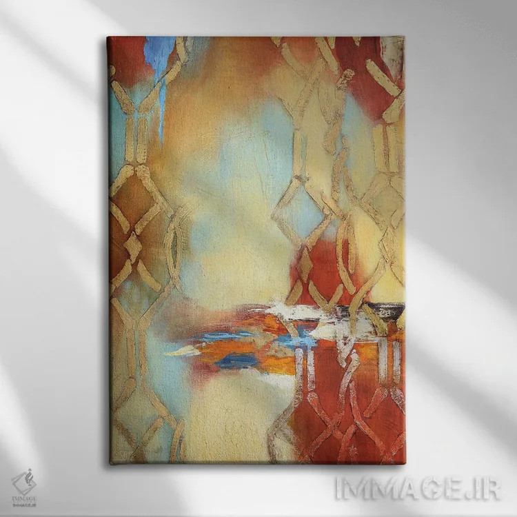 تابلو انتزاعی مجموعه معمایی ۷ اثر گابریلا ویارریل - نمای روبهرو روی دیوار