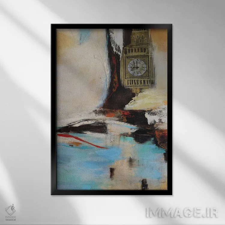 تابلو انتزاعی بیگ بن ۱ اثر گابریلا ویارریل - نمای قابدار مشکی