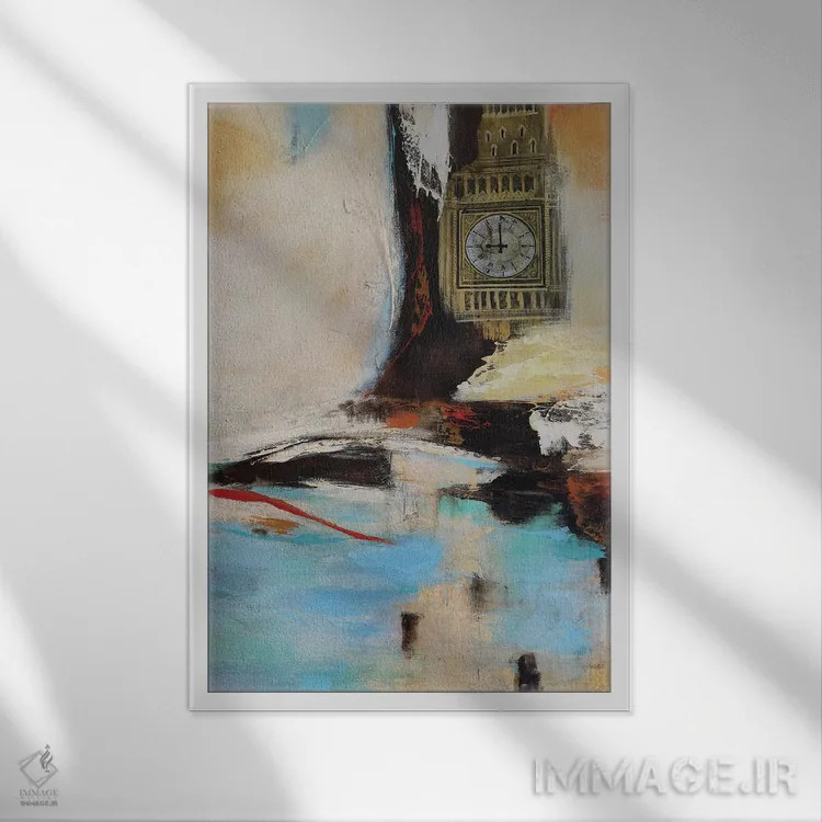تابلو انتزاعی بیگ بن ۱ اثر گابریلا ویارریل - نمای قابدار سفید