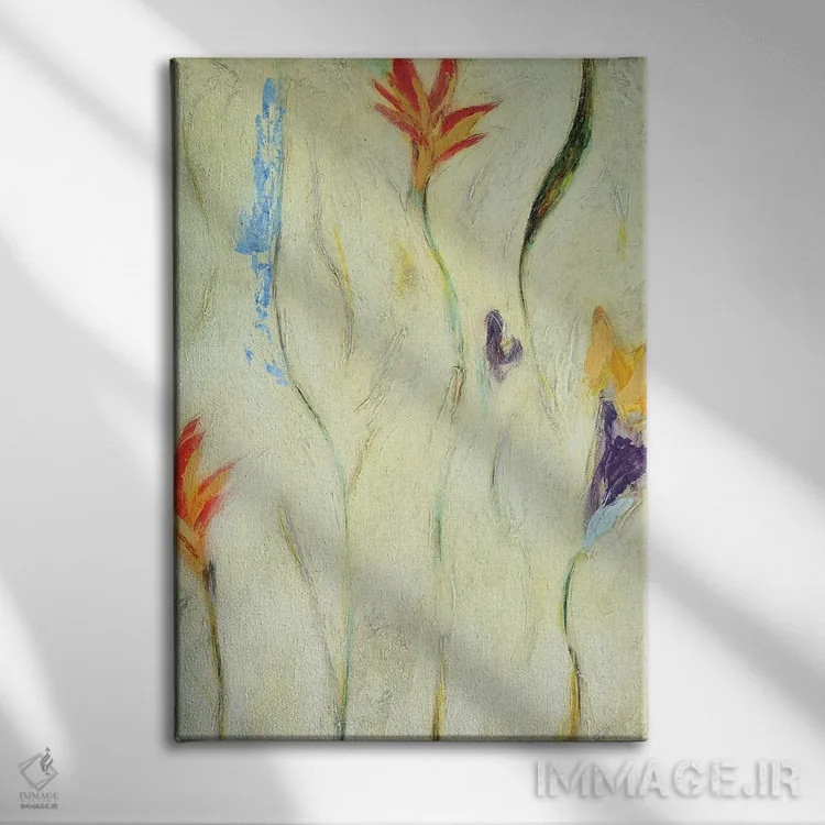 تابلو انتزاعی گل ۳ اثر گابریلا ویارریل - نمای روبهرو روی دیوار